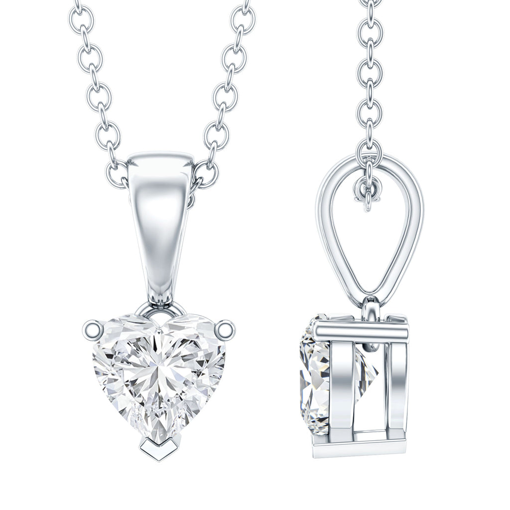 5 MM Lab Grown Diamond Heart Necklace For Women