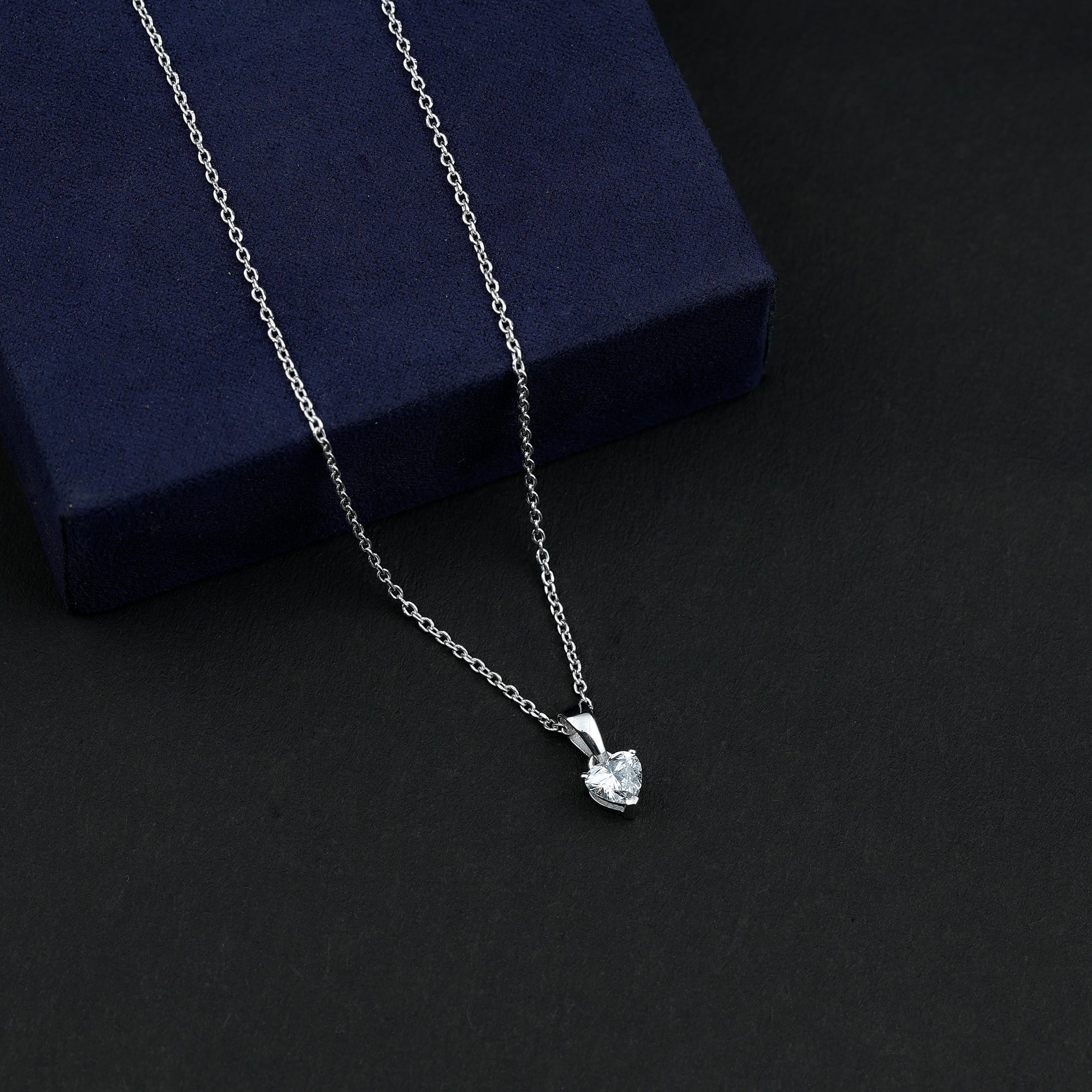 5 MM Lab Grown Diamond Heart Necklace For Women