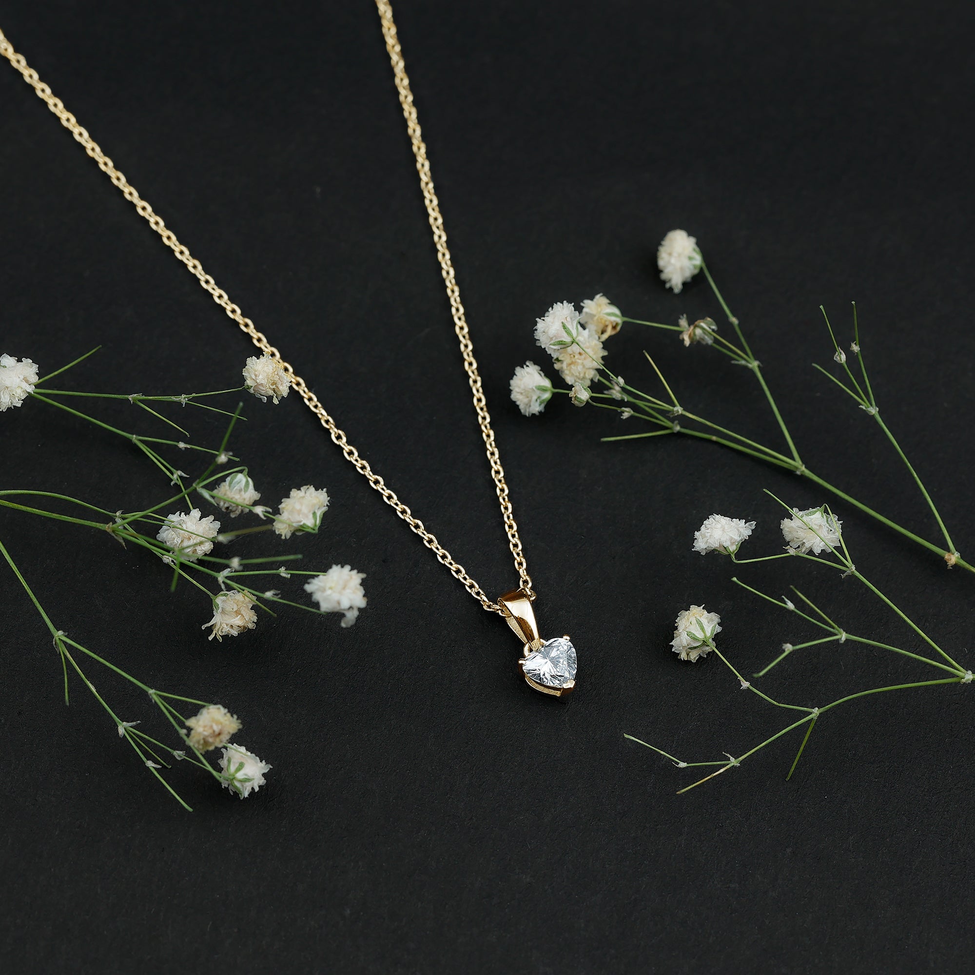 5 MM Lab Grown Diamond Heart Necklace For Women