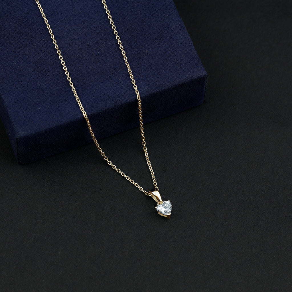 5 MM Lab Grown Diamond Heart Necklace For Women