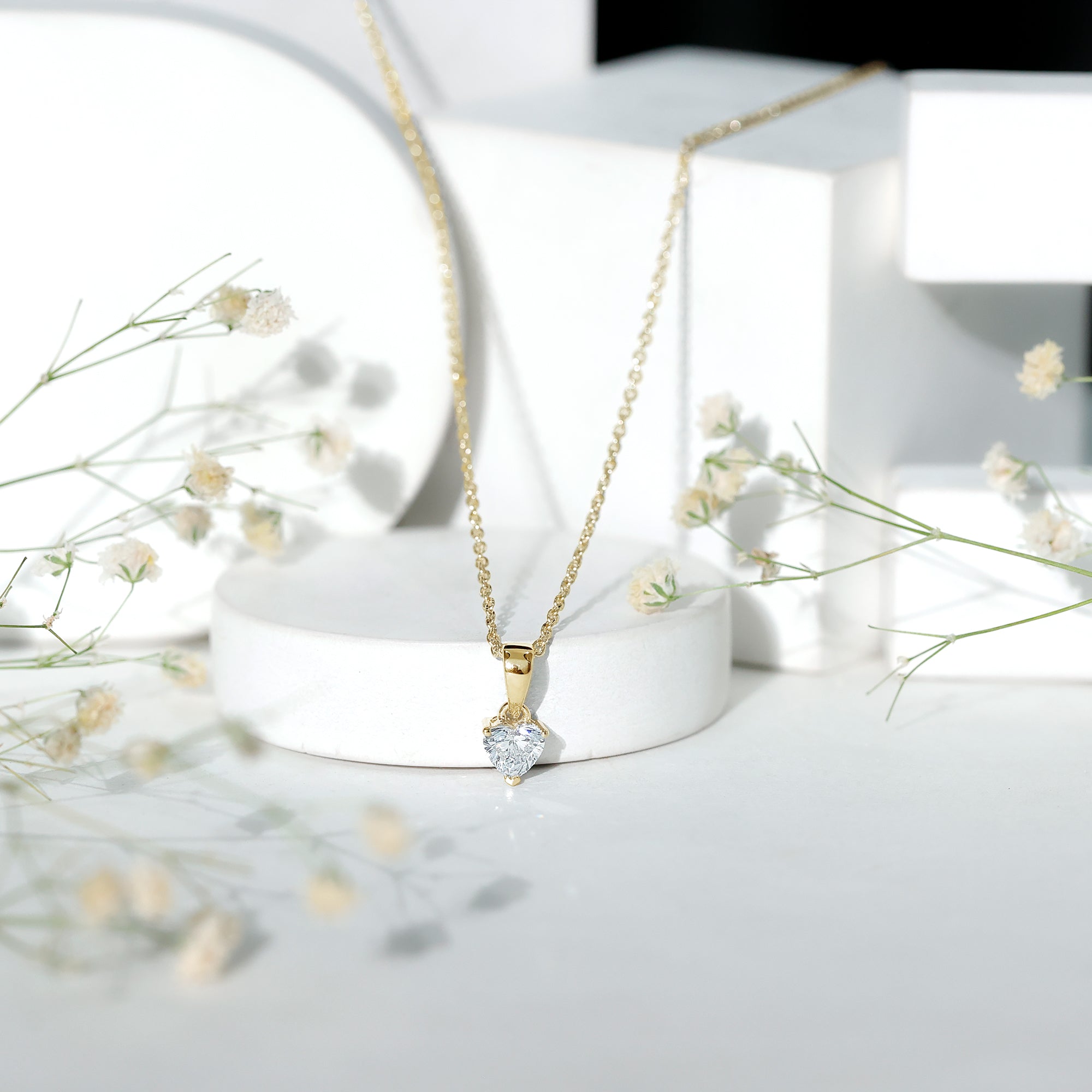 5 MM Lab Grown Diamond Heart Necklace For Women