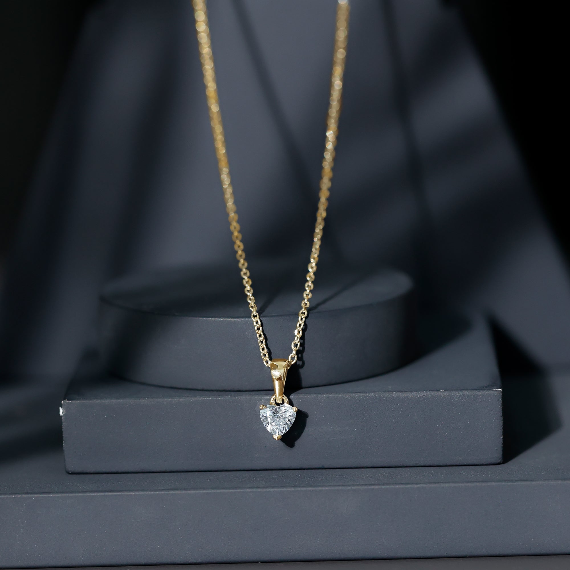5 MM Lab Grown Diamond Heart Necklace For Women