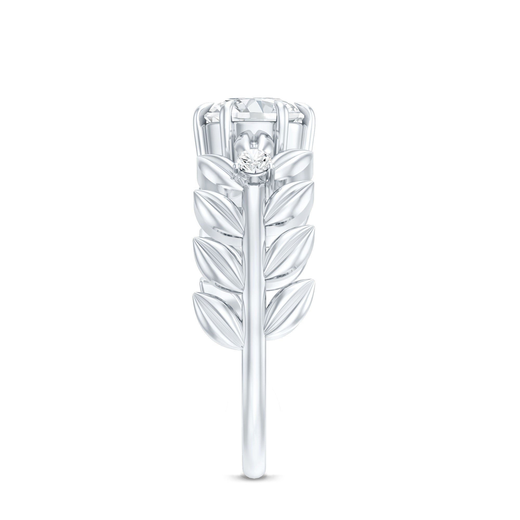6 MM Lab Grown Diamond Nature Inspired Engagement Ring