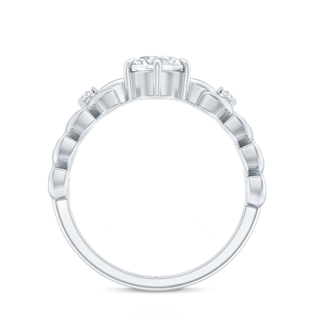 6 MM Lab Grown Diamond Nature Inspired Engagement Ring