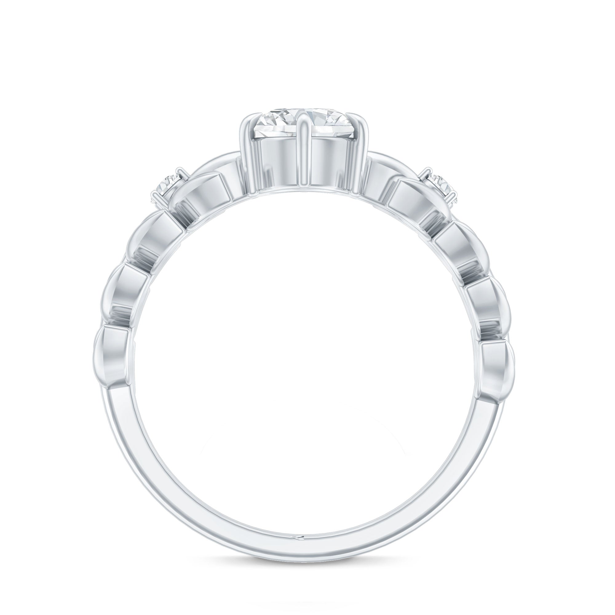 6 MM Lab Grown Diamond Nature Inspired Engagement Ring