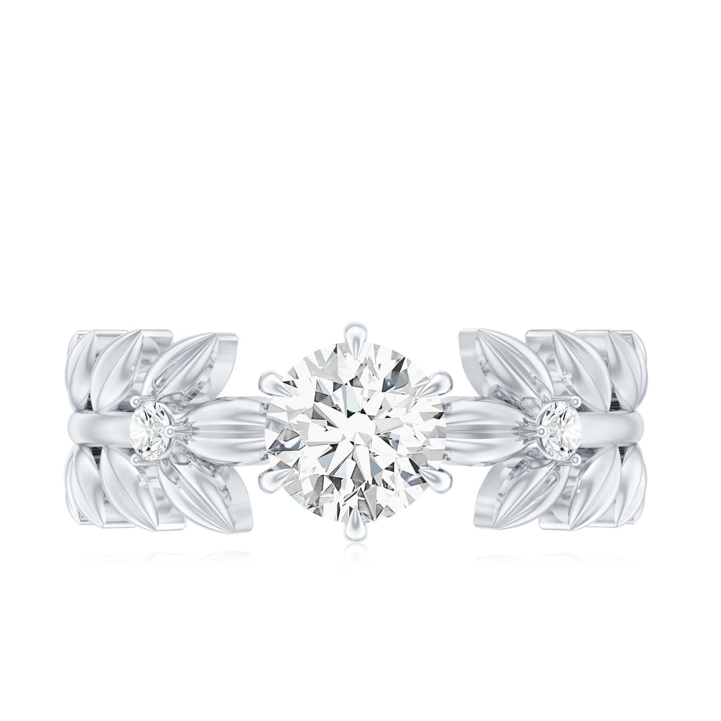 6 MM Lab Grown Diamond Nature Inspired Engagement Ring