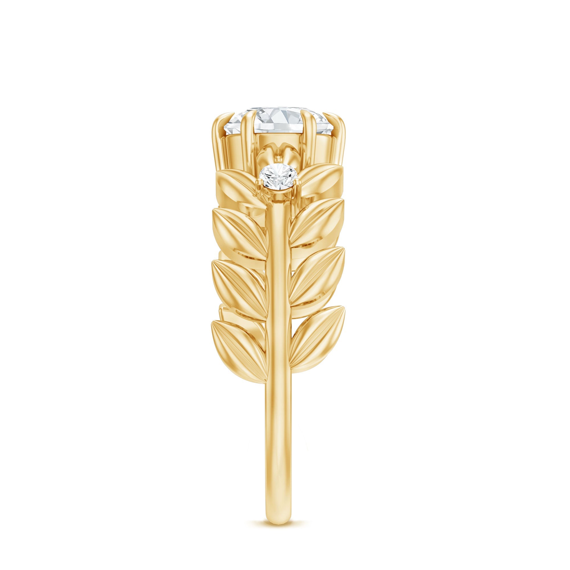 6 MM Lab Grown Diamond Nature Inspired Engagement Ring