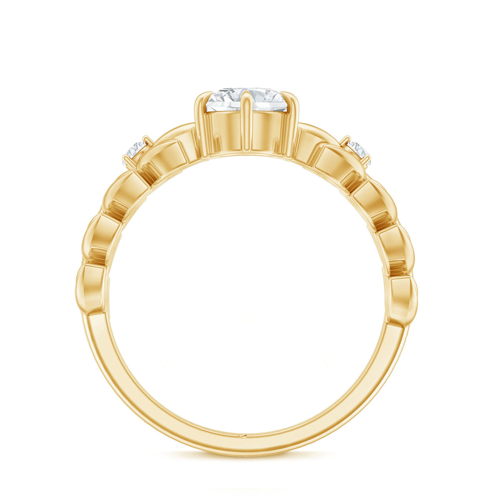 6 MM Lab Grown Diamond Nature Inspired Engagement Ring