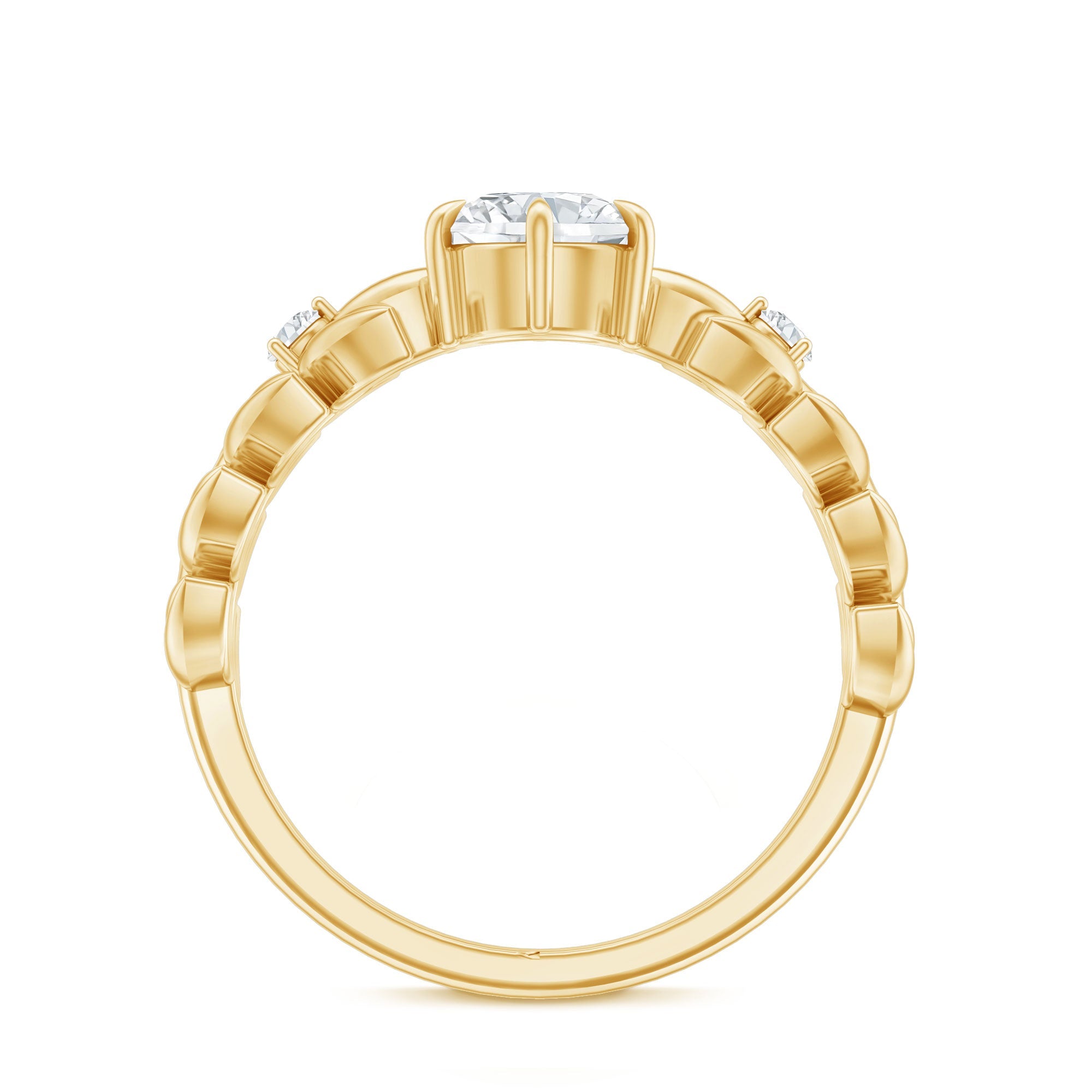 6 MM Lab Grown Diamond Nature Inspired Engagement Ring