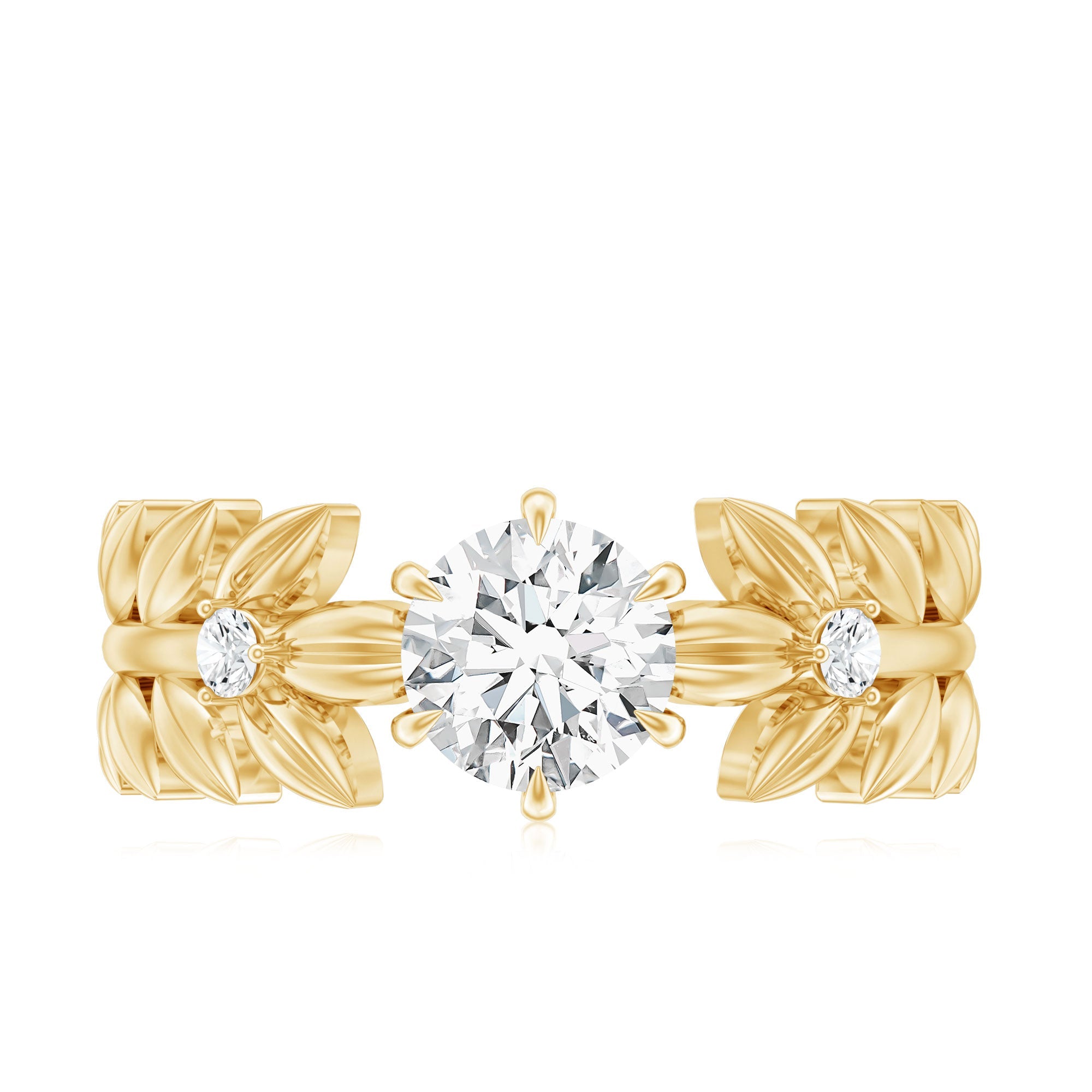6 MM Lab Grown Diamond Nature Inspired Engagement Ring