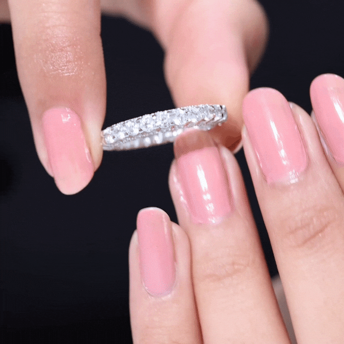 Designer Cubic Zirconia Full Eternity Stackable Ring with Certificate