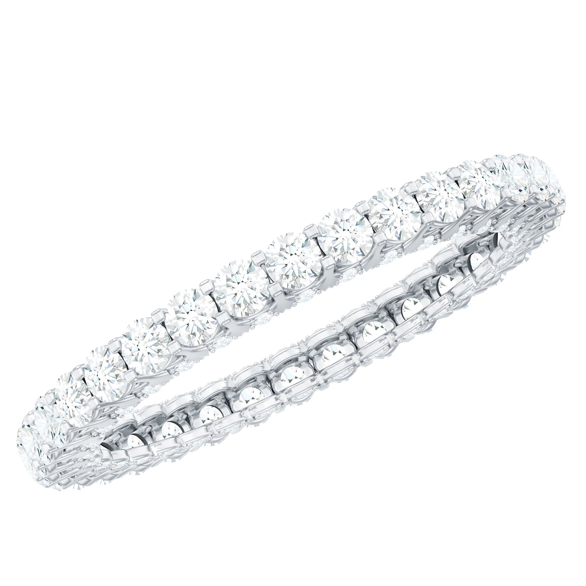 Designer Cubic Zirconia Full Eternity Stackable Ring with Certificate