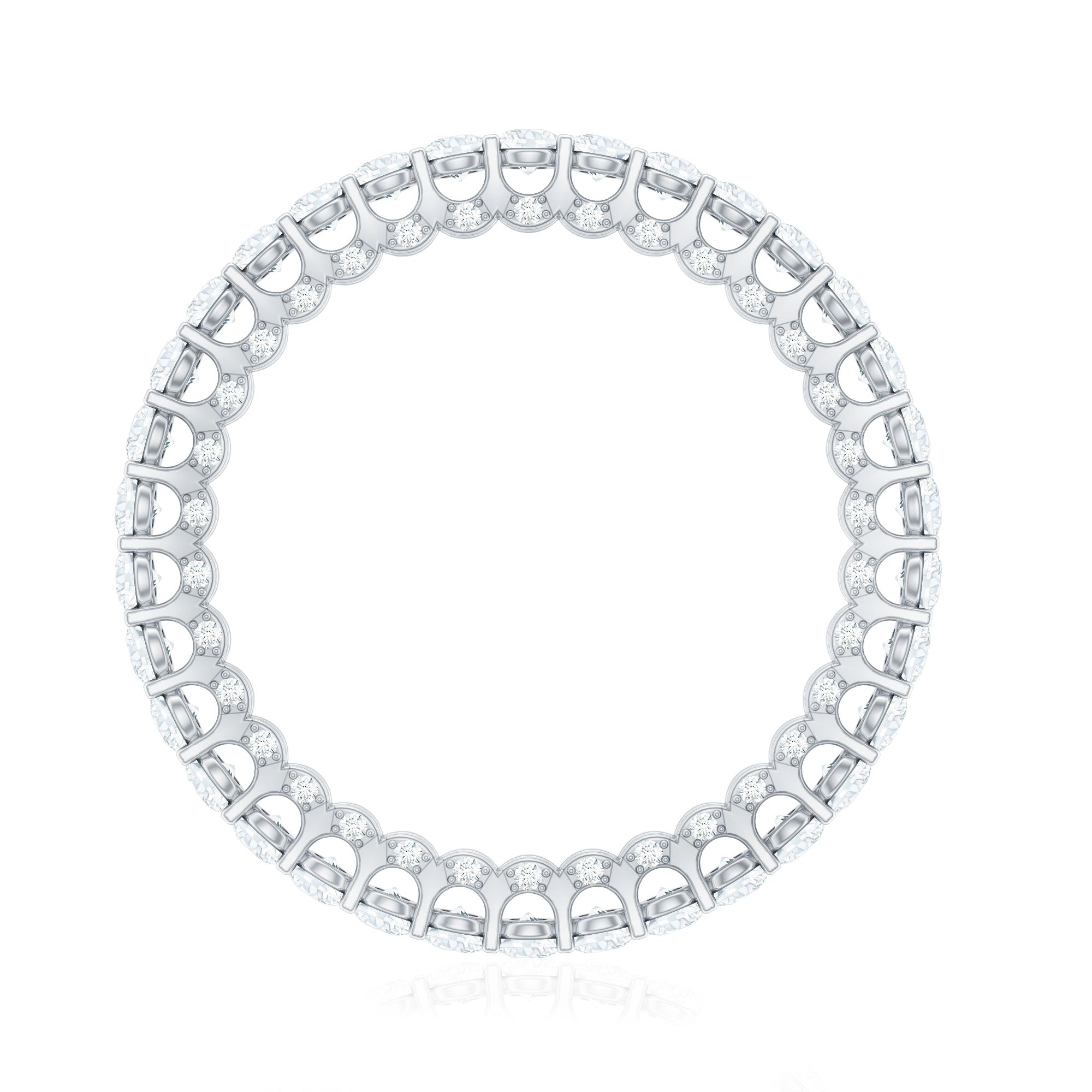 Designer Cubic Zirconia Full Eternity Stackable Ring with Certificate