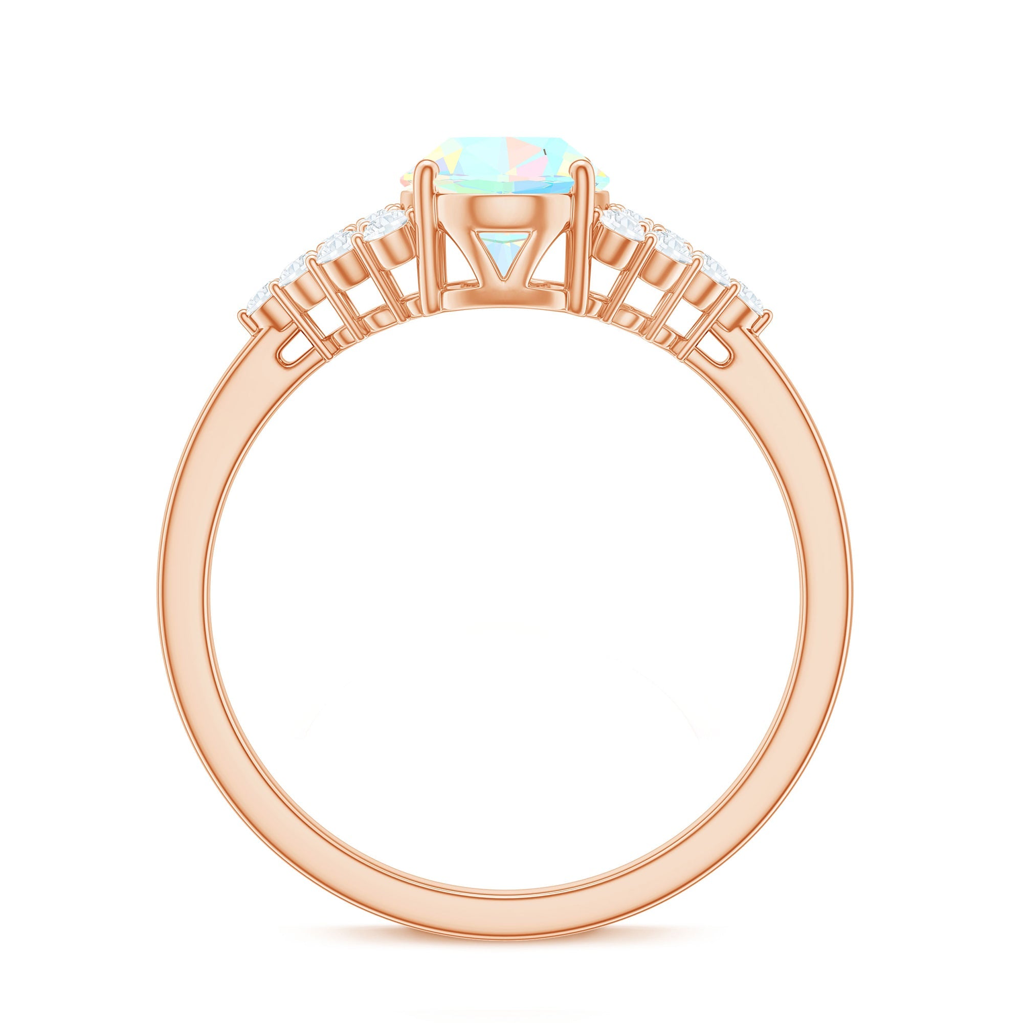 Certified 6X8mm Ethiopian Opal Oval Engagement Ring with Diamond