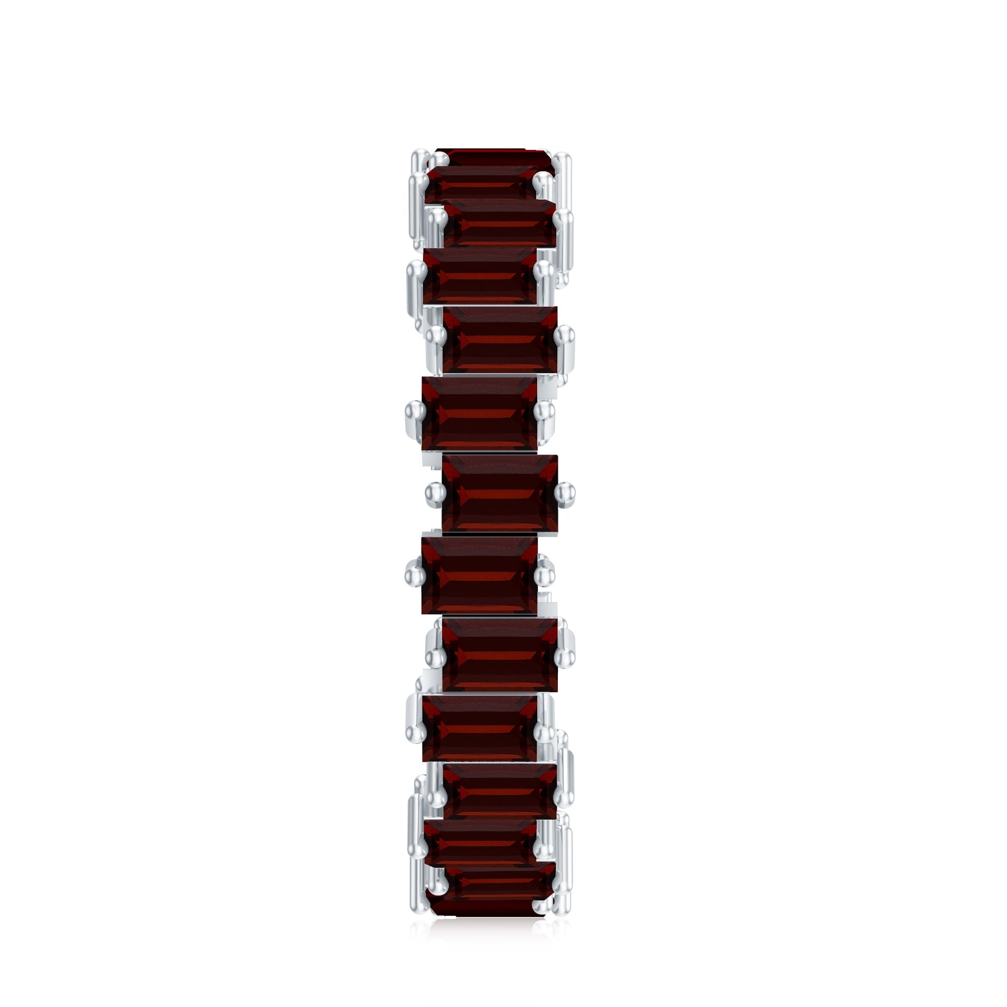 Real Garnet Baguette Eternity Ring with Certificate