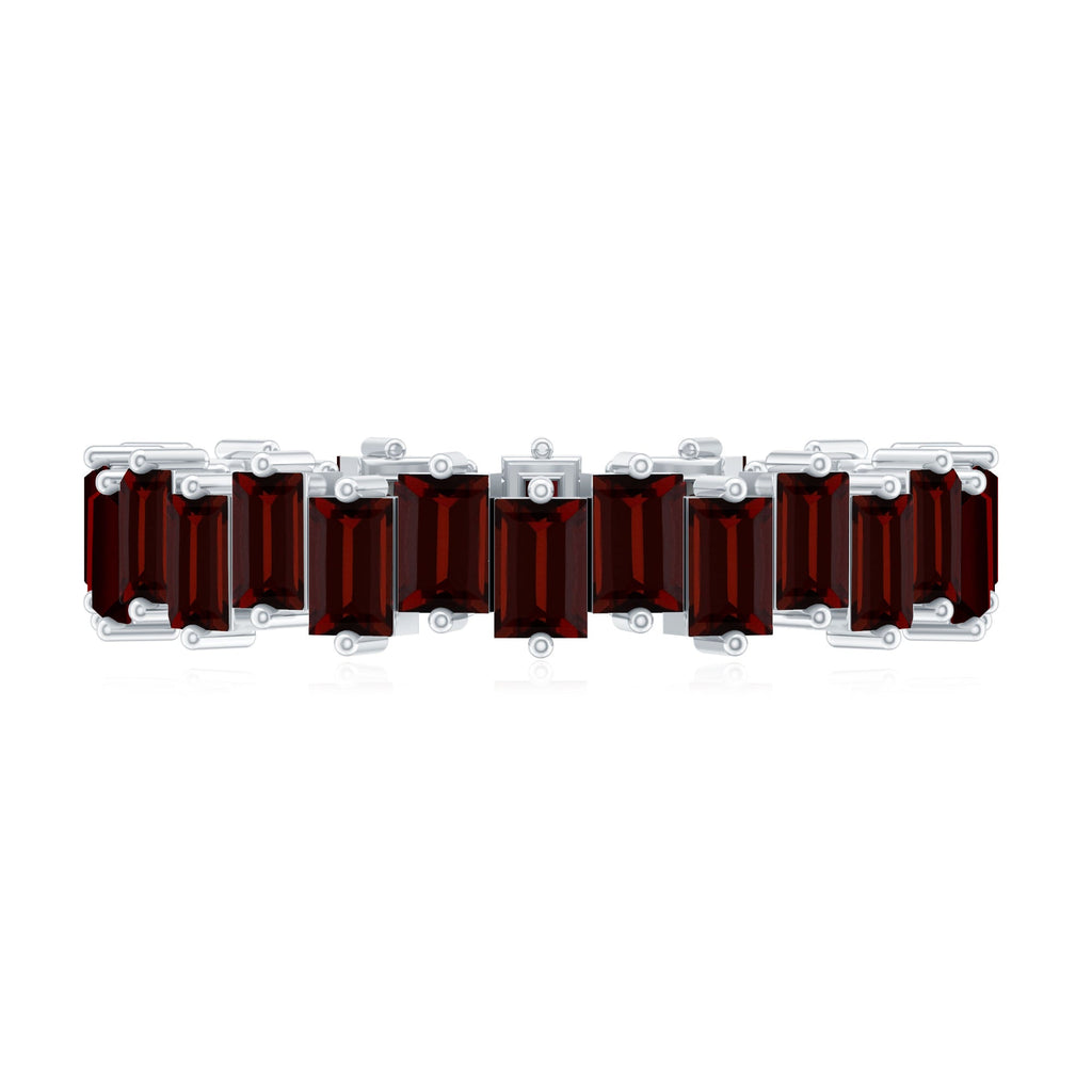 Real Garnet Baguette Eternity Ring with Certificate