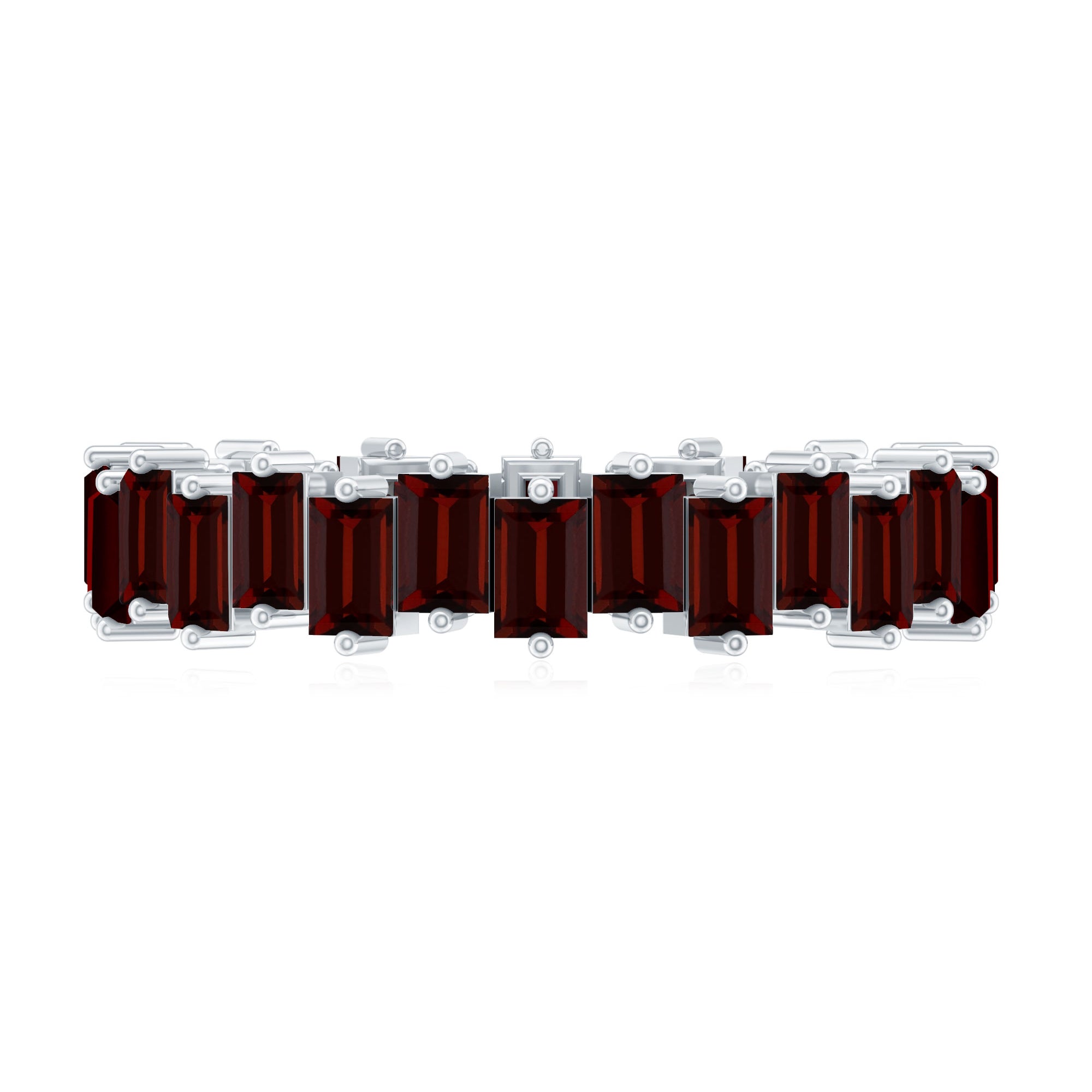 Real Garnet Baguette Eternity Ring with Certificate