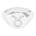 Certified Zircon Taurus Zodiac Signet Ring