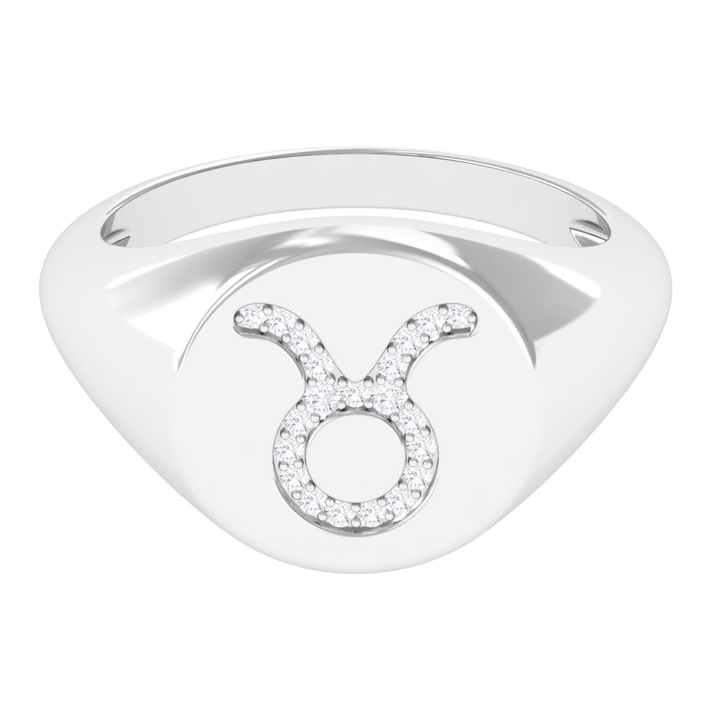 Certified Zircon Taurus Zodiac Signet Ring