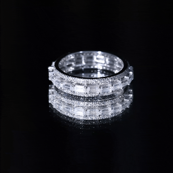 Certified Baguette Moissanite Eternity Wedding Band for Women