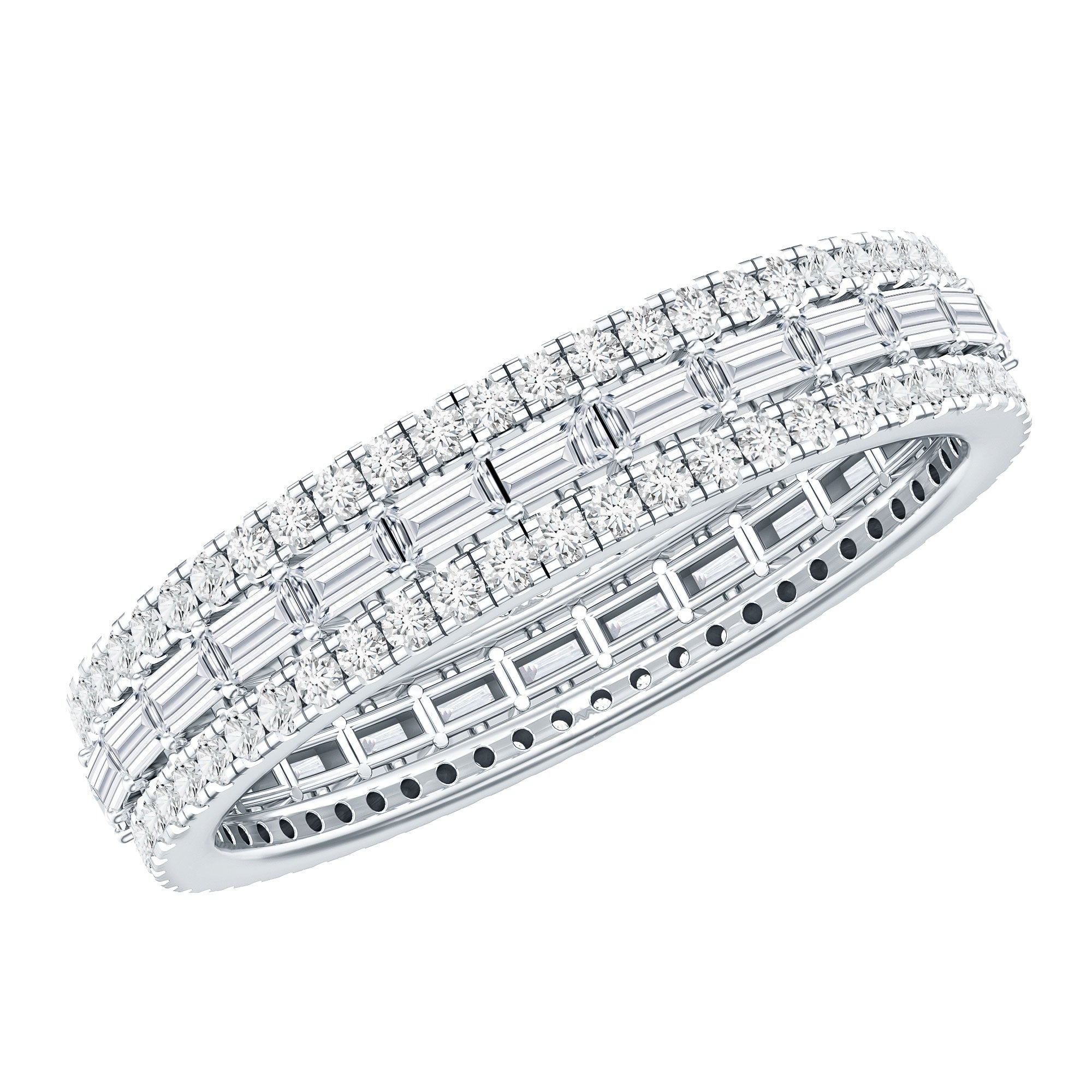 Certified Baguette Moissanite Eternity Wedding Band for Women