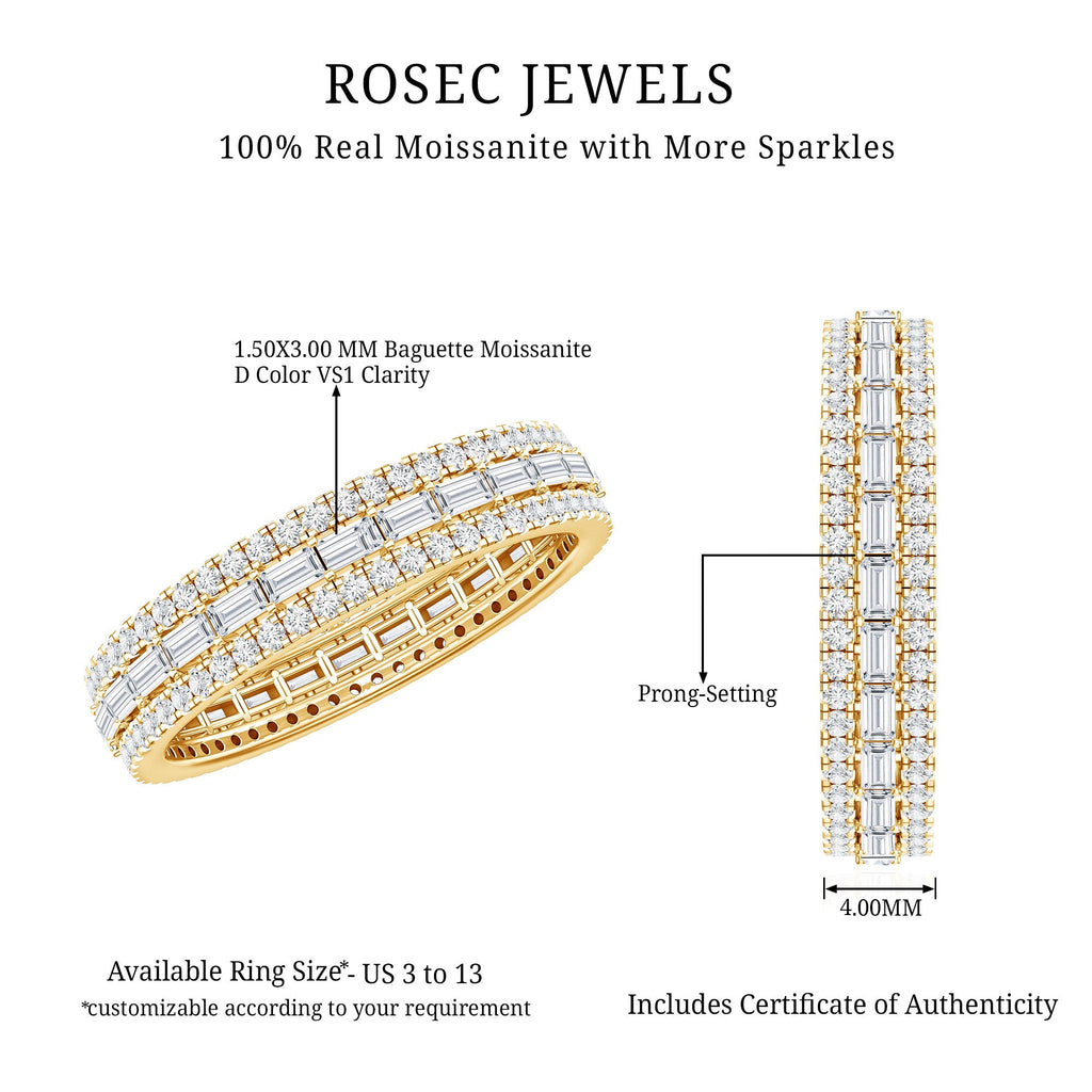 Certified Baguette Moissanite Eternity Wedding Band for Women