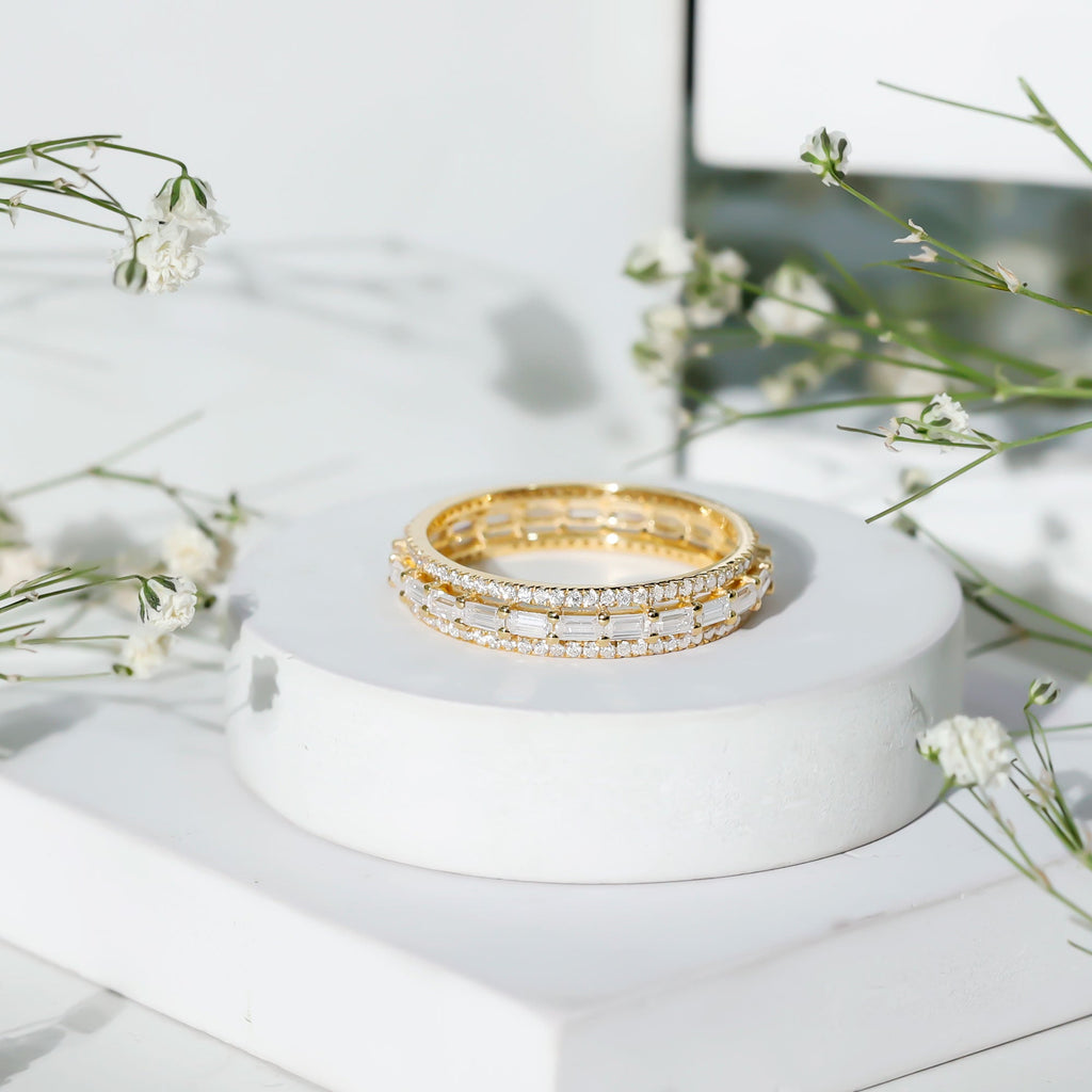 Certified Baguette Moissanite Eternity Wedding Band for Women