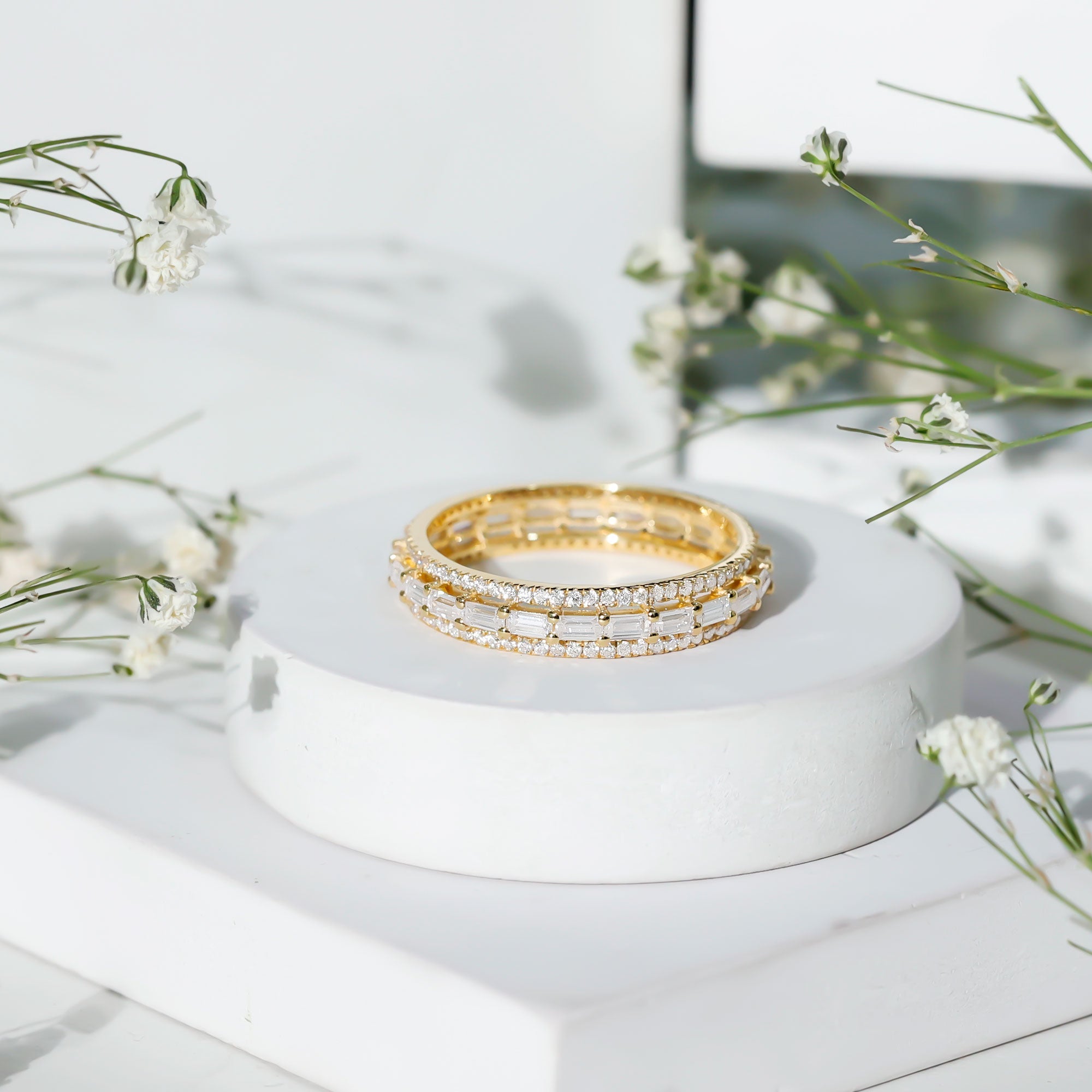 Certified Baguette Moissanite Eternity Wedding Band for Women