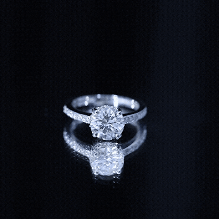 2 Carat Round Cut Moissanite Engagement Ring in 4 Prong Setting