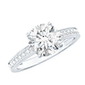 2 Carat Round Cut Moissanite Engagement Ring in 4 Prong Setting