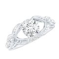 Certified 6 MM Lab Grown Diamond Vintage Inspired Engagement Ring