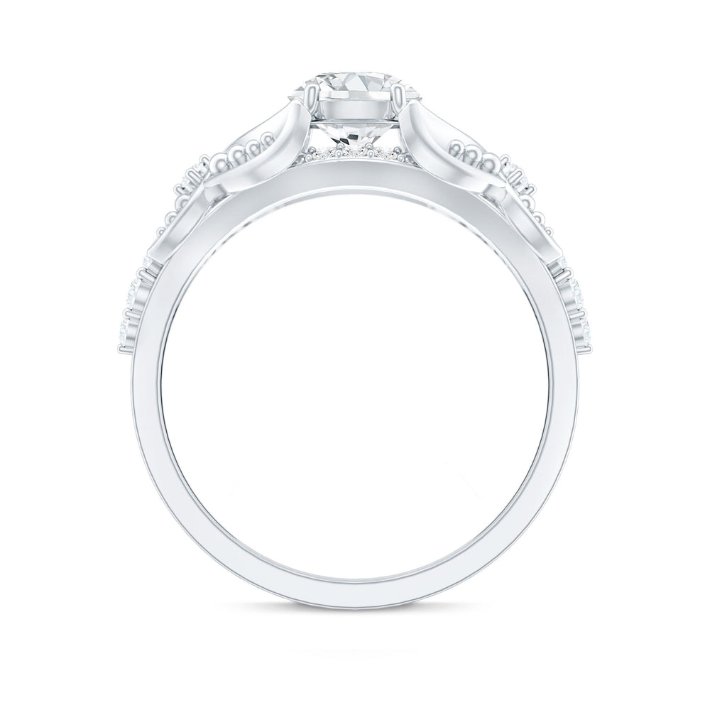 Certified 6 MM Lab Grown Diamond Vintage Inspired Engagement Ring