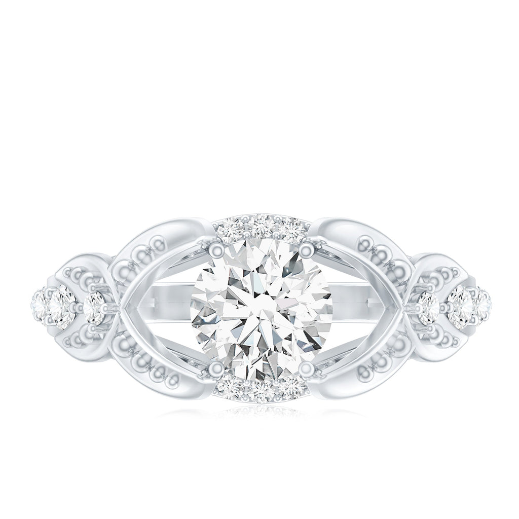 Certified 6 MM Lab Grown Diamond Vintage Inspired Engagement Ring