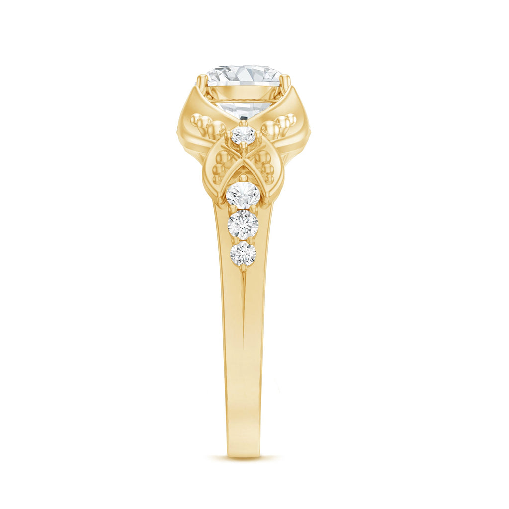 Certified 6 MM Lab Grown Diamond Vintage Inspired Engagement Ring
