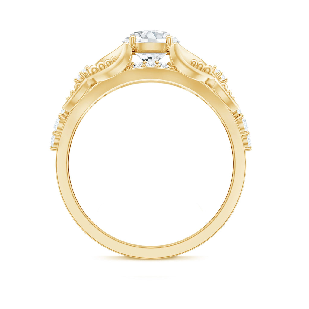 Certified 6 MM Lab Grown Diamond Vintage Inspired Engagement Ring
