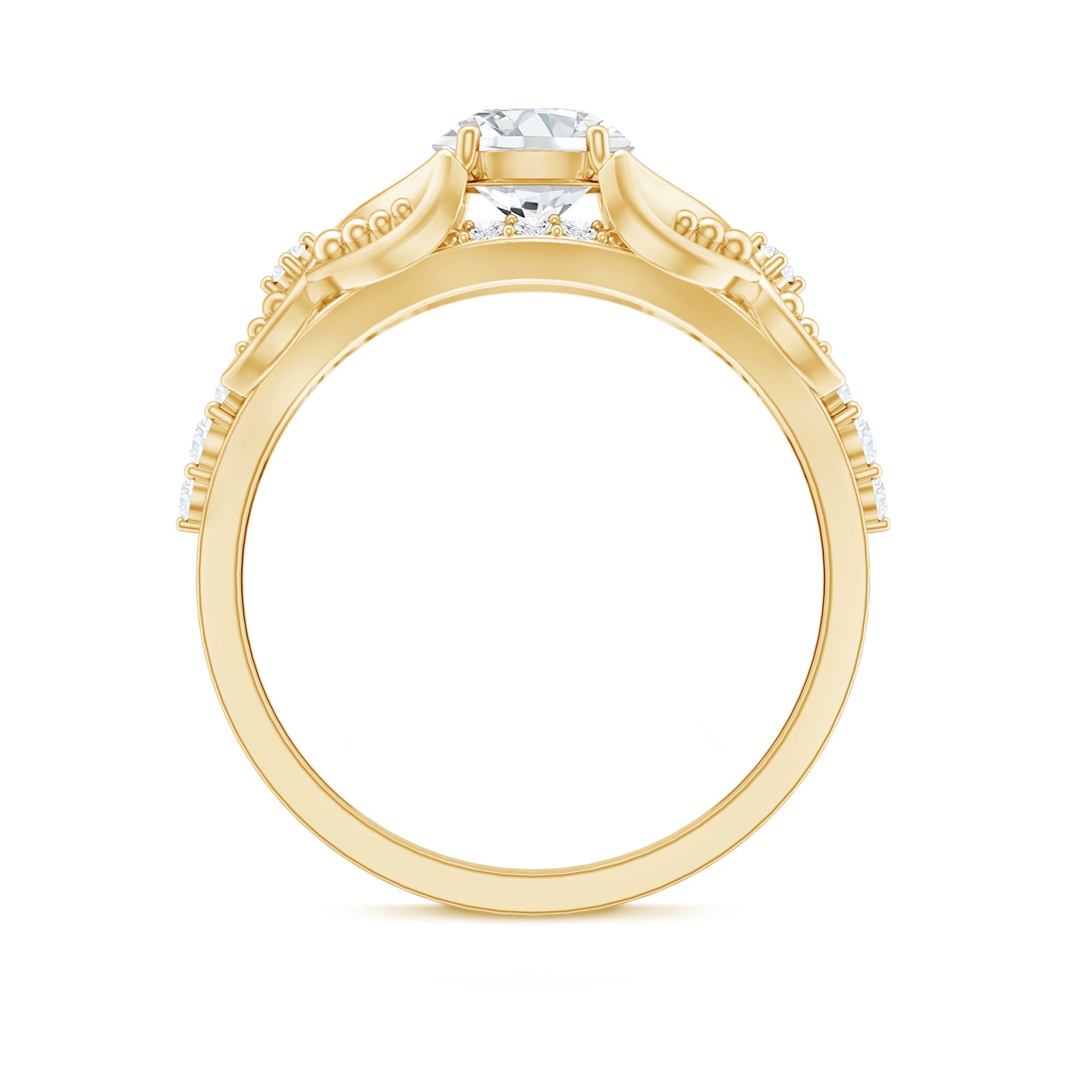 Certified 6 MM Lab Grown Diamond Vintage Inspired Engagement Ring