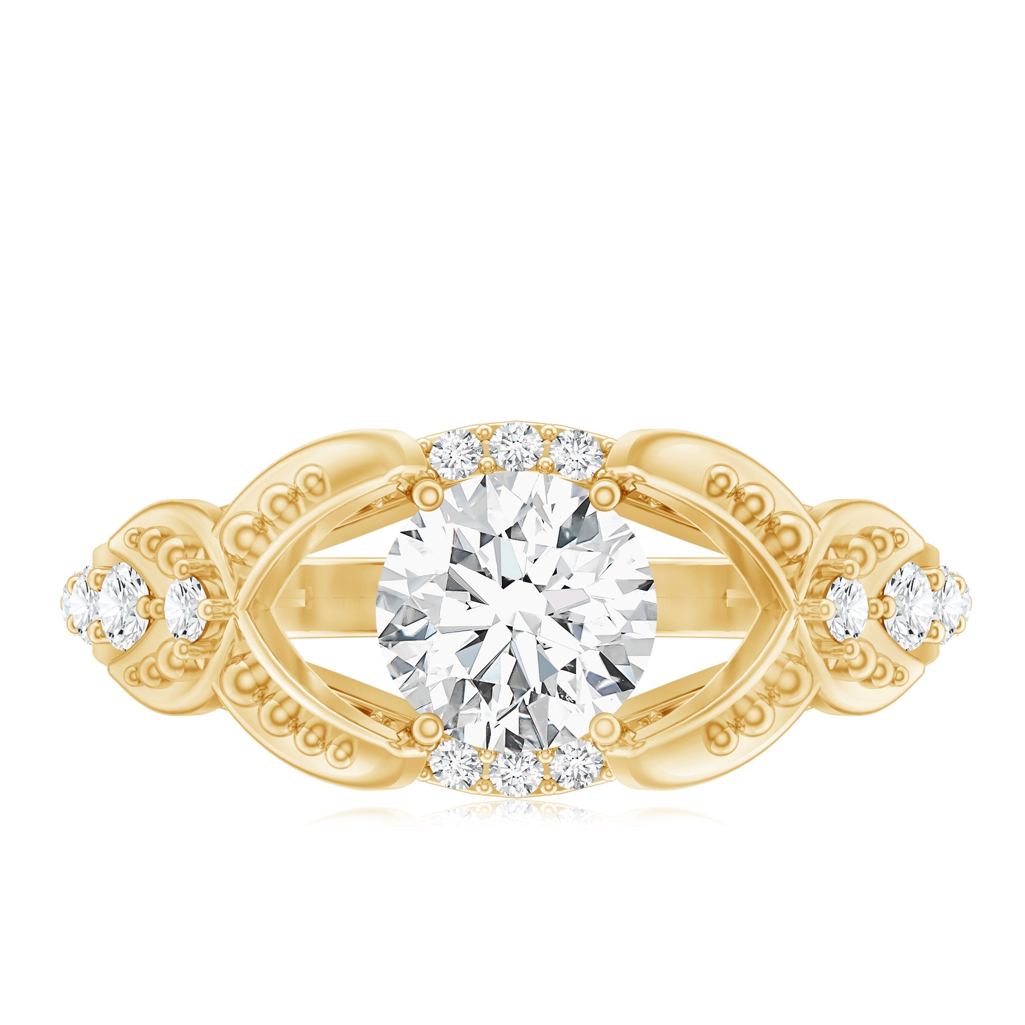 Certified 6 MM Lab Grown Diamond Vintage Inspired Engagement Ring