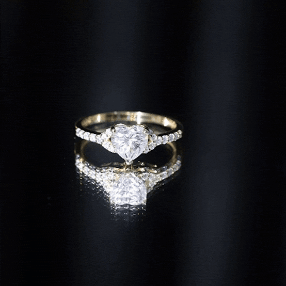 Certified 7mm Diamond Heart Solitaire Ring For Her