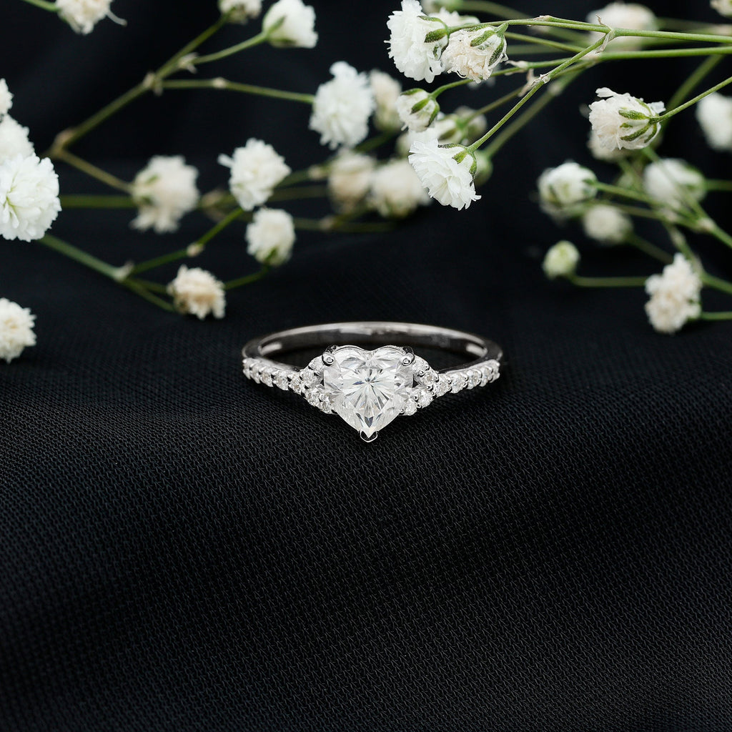 Certified 7mm Diamond Heart Solitaire Ring For Her
