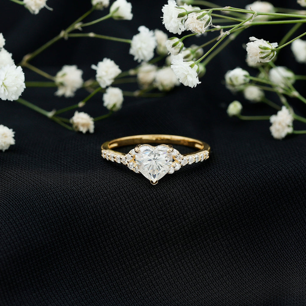 Certified 7mm Diamond Heart Solitaire Ring For Her