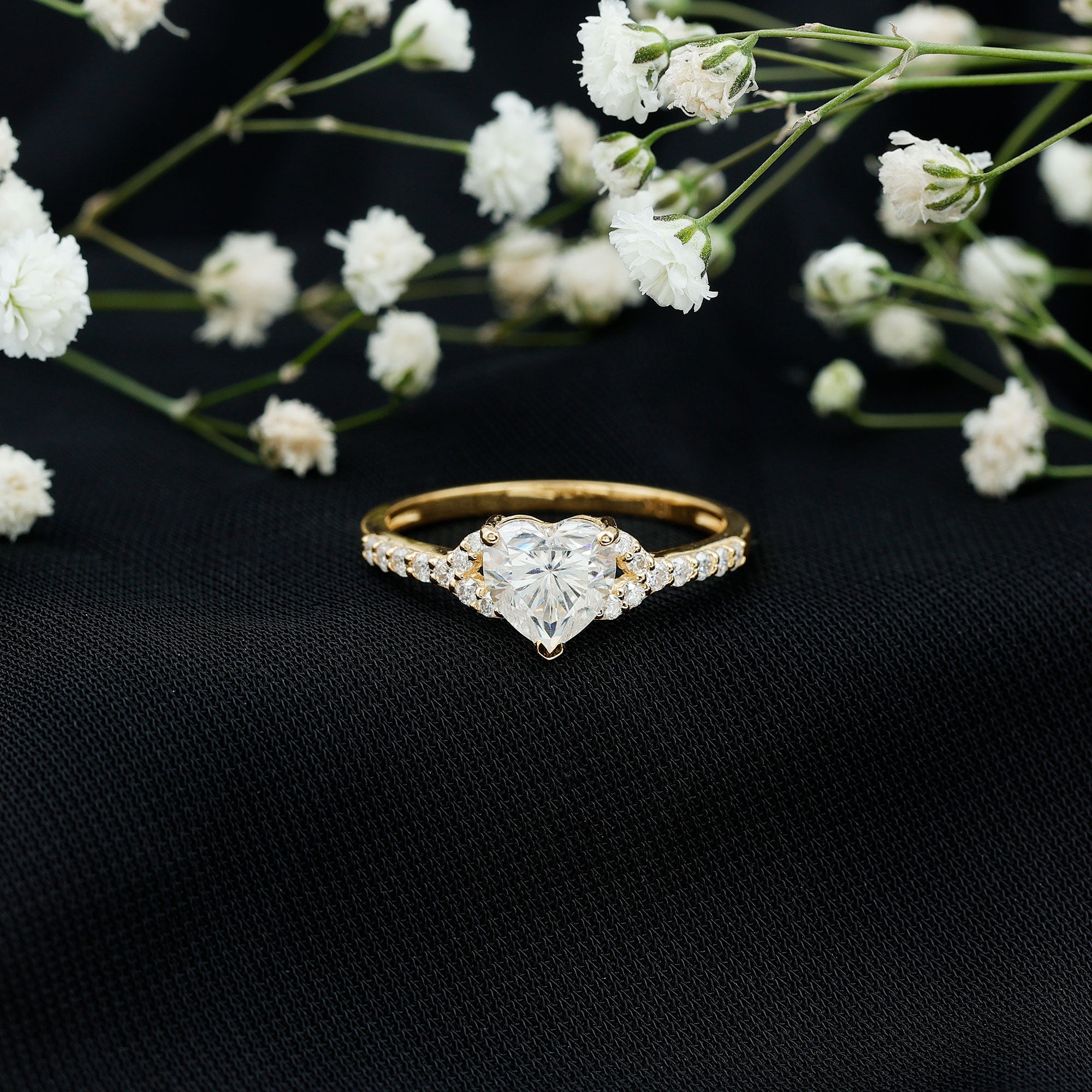 Certified 7mm Diamond Heart Solitaire Ring For Her