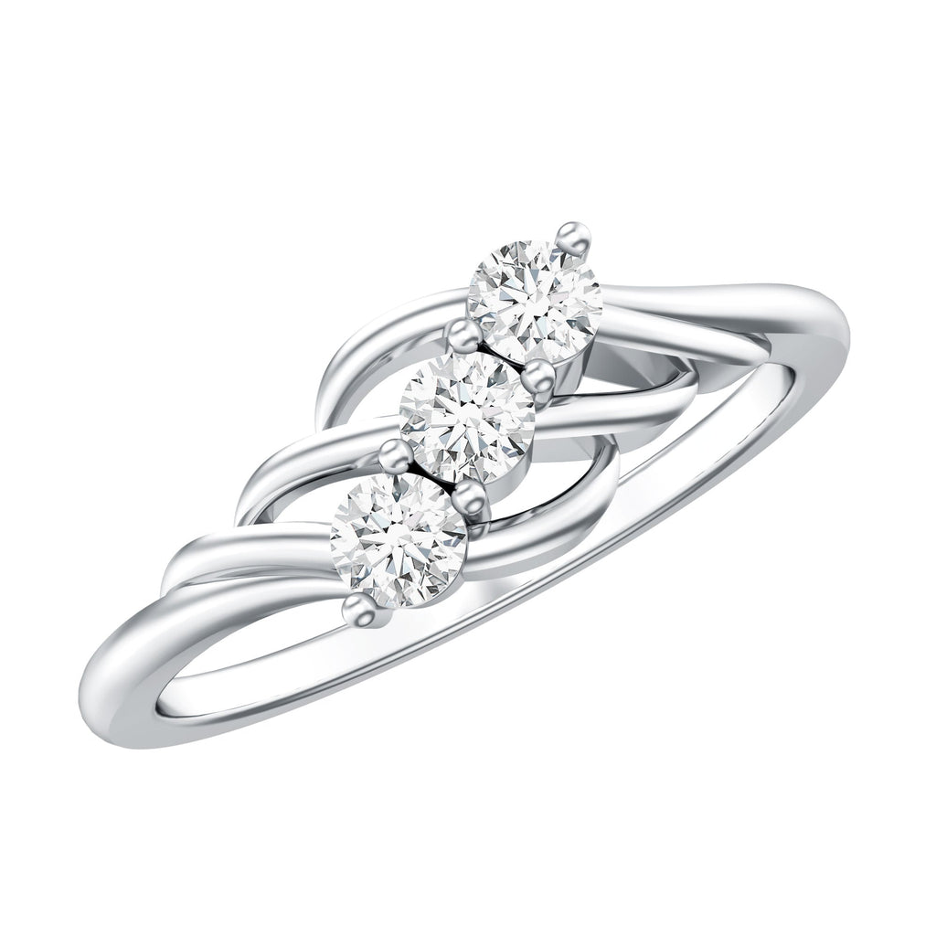 Certified Lab Grown Diamond Three Stone Proposal Ring