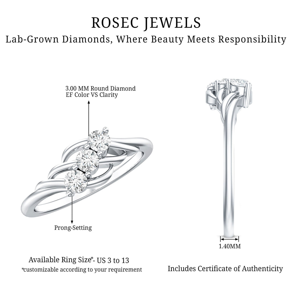 Certified Lab Grown Diamond Three Stone Proposal Ring