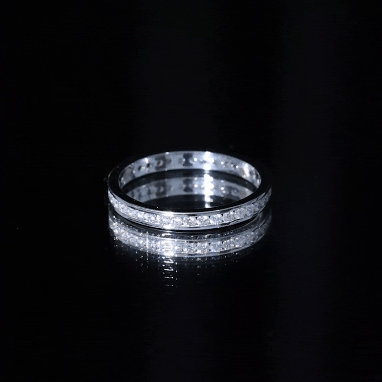 Channel Set Moissanite Eternity Band for women