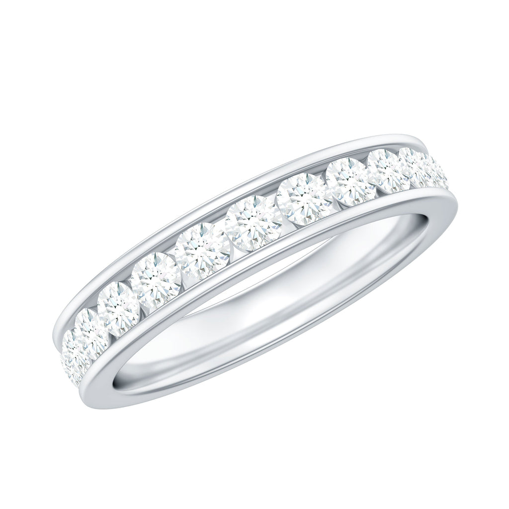 Channel Set Moissanite Eternity Band for women