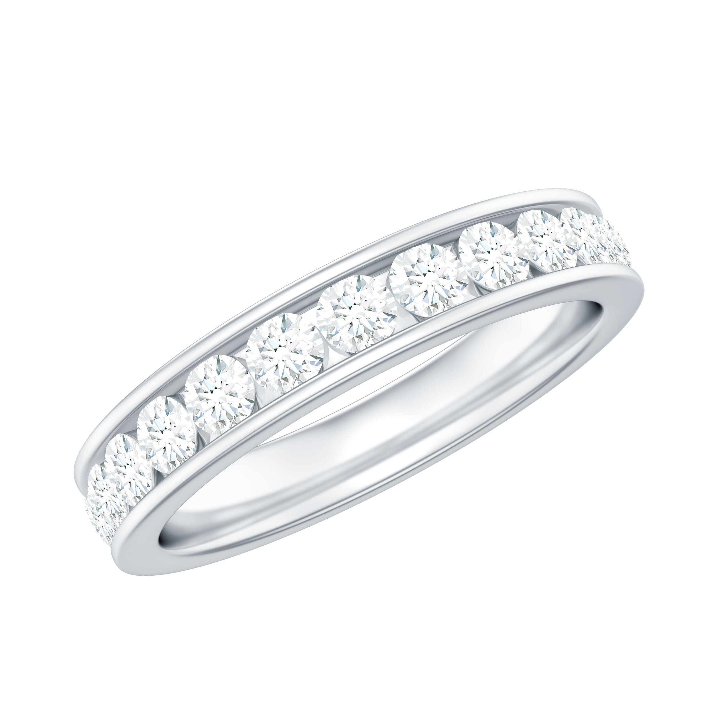 Channel Set Moissanite Eternity Band for women