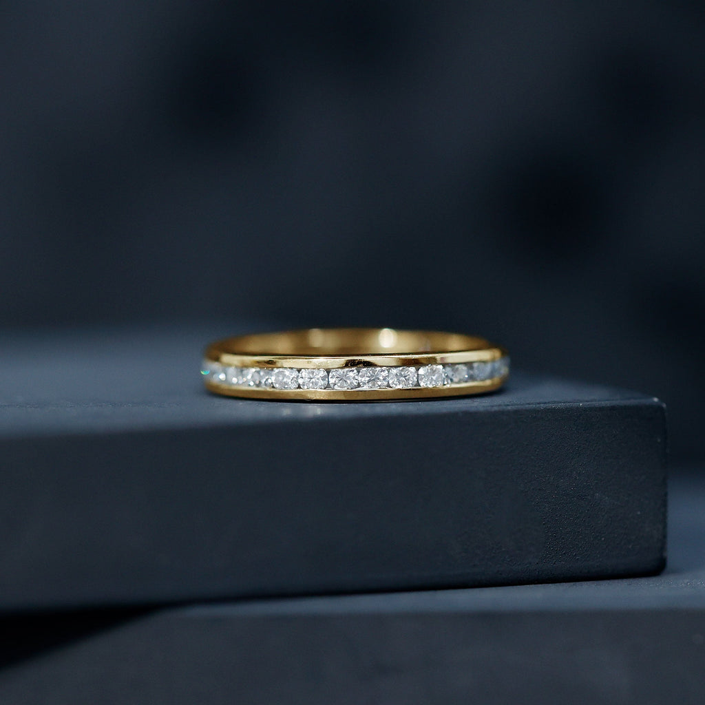 Channel Set Moissanite Eternity Band for women