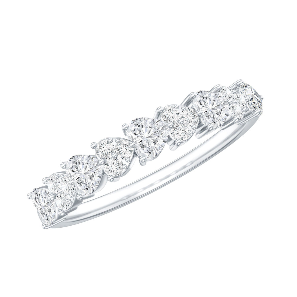 Brilliant Cut Lab Grown Diamond Heart Wedding Band Ring