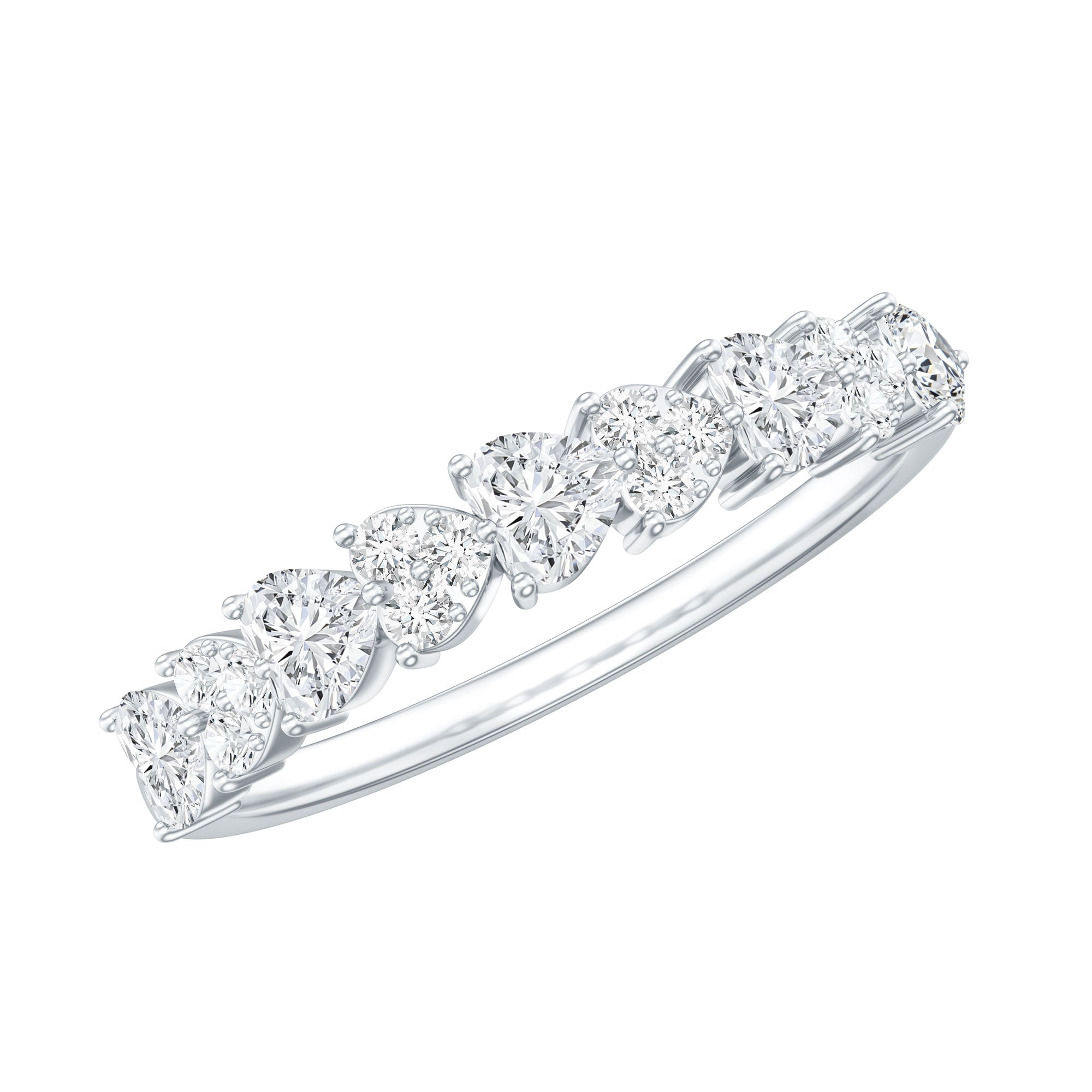 Brilliant Cut Lab Grown Diamond Heart Wedding Band Ring