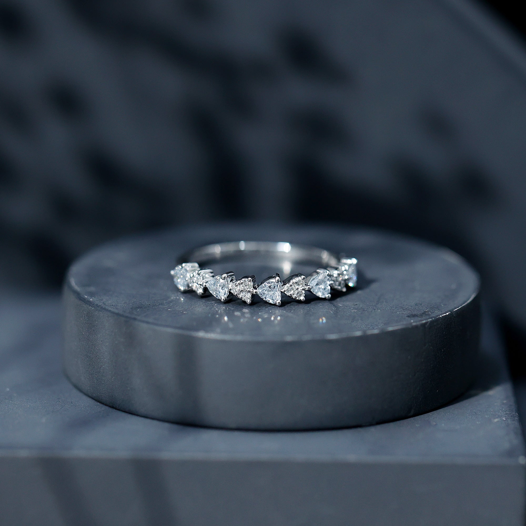 Brilliant Cut Lab Grown Diamond Heart Wedding Band Ring